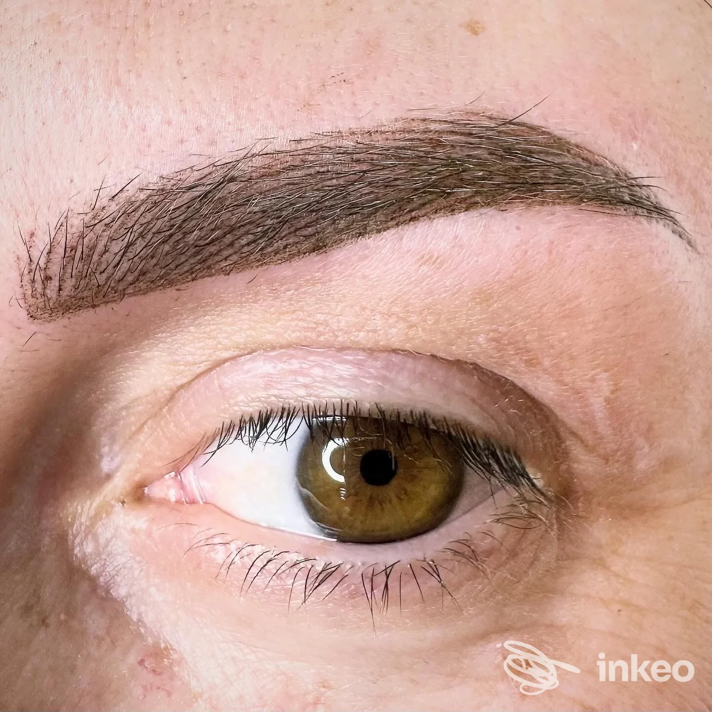 Sopracciglio tatuato visibile sull’occhio sinistro, realizzato nello studio Sabri Permanent Makeup a Pineto.