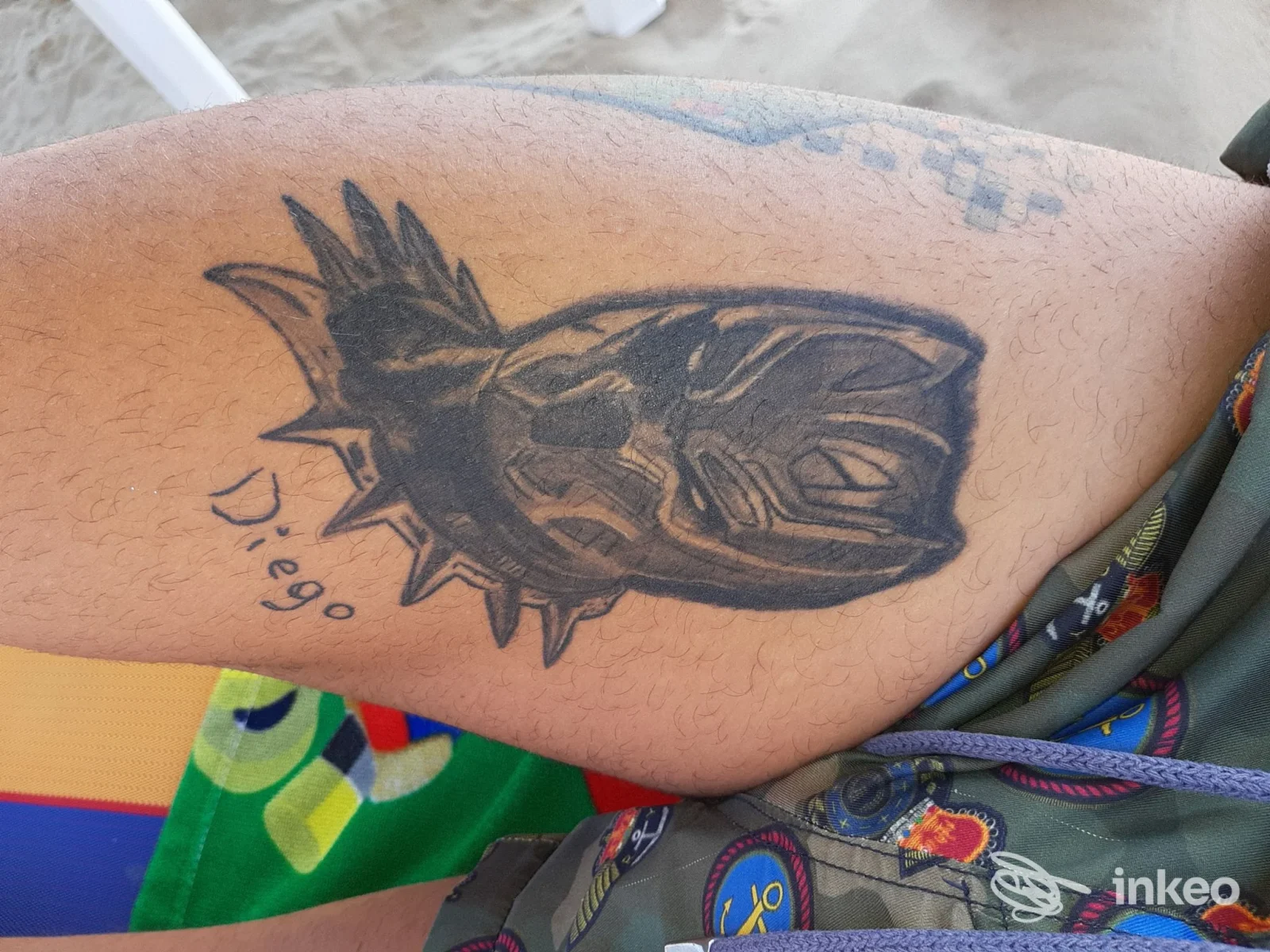 Tattoo realizzato sulla pelle del braccio, disegno in stile tradizionale, eseguito da One Love Ink, Montesilvano.