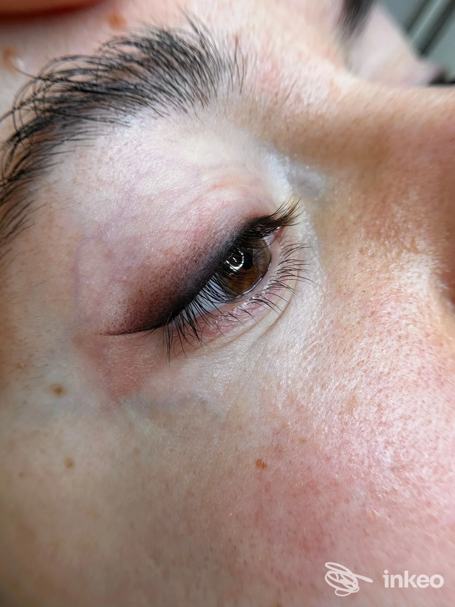 Primo piano di eyeliner in micropigmentazione eseguito da Claudia Gaiani a San Giorgio di Piano sulla palpebra superiore.