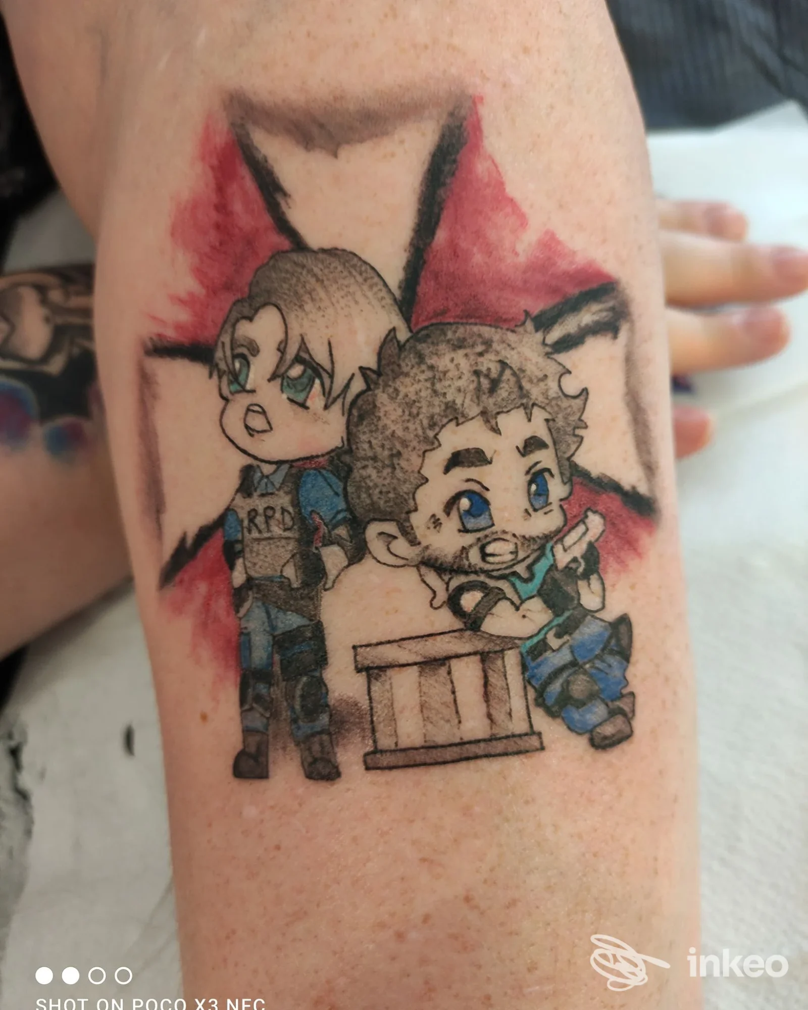 Tatuaggio chibi a colori su avambraccio, realizzato da Think Ink Tattoo a Palmanova.