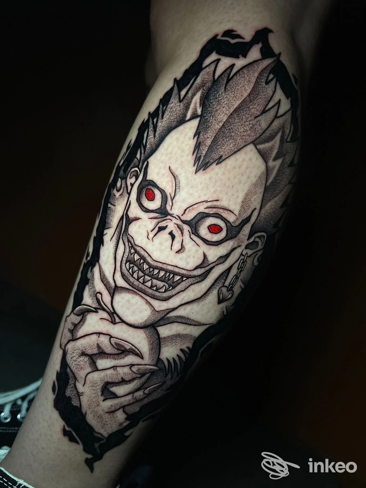Tatuaggio demoniaco a colori sull'avambraccio, foto inviata da CRIMSON BLOOD tattoo studio, Roma.