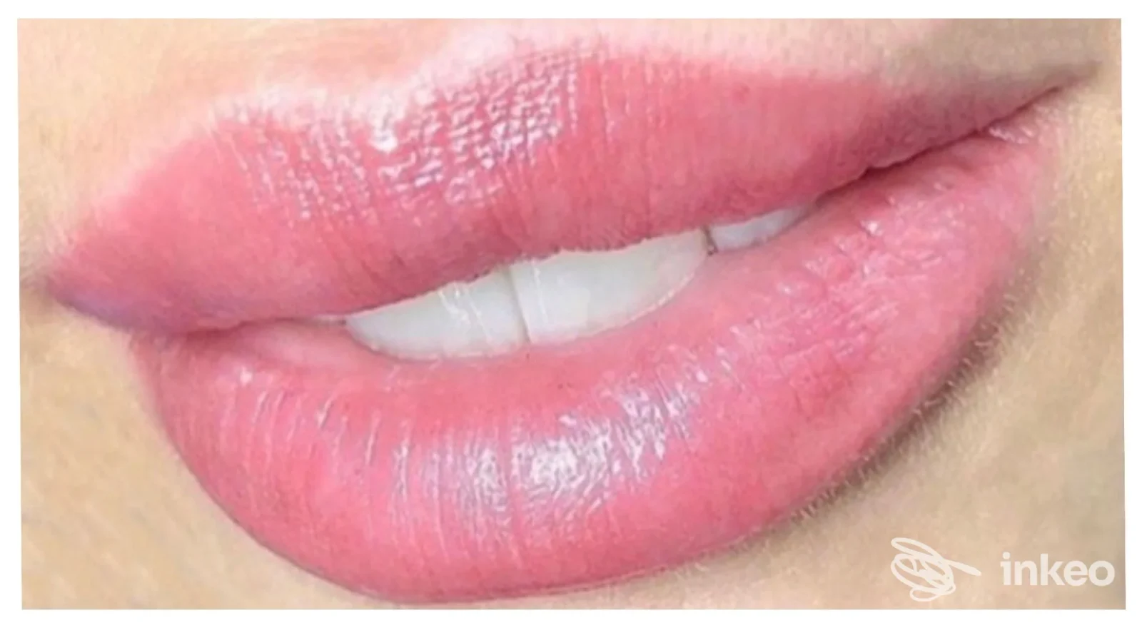 Primo piano delle labbra dopo trucco permanente, risultato naturale; Mi Brows. Trucco Permanente, Terracina.