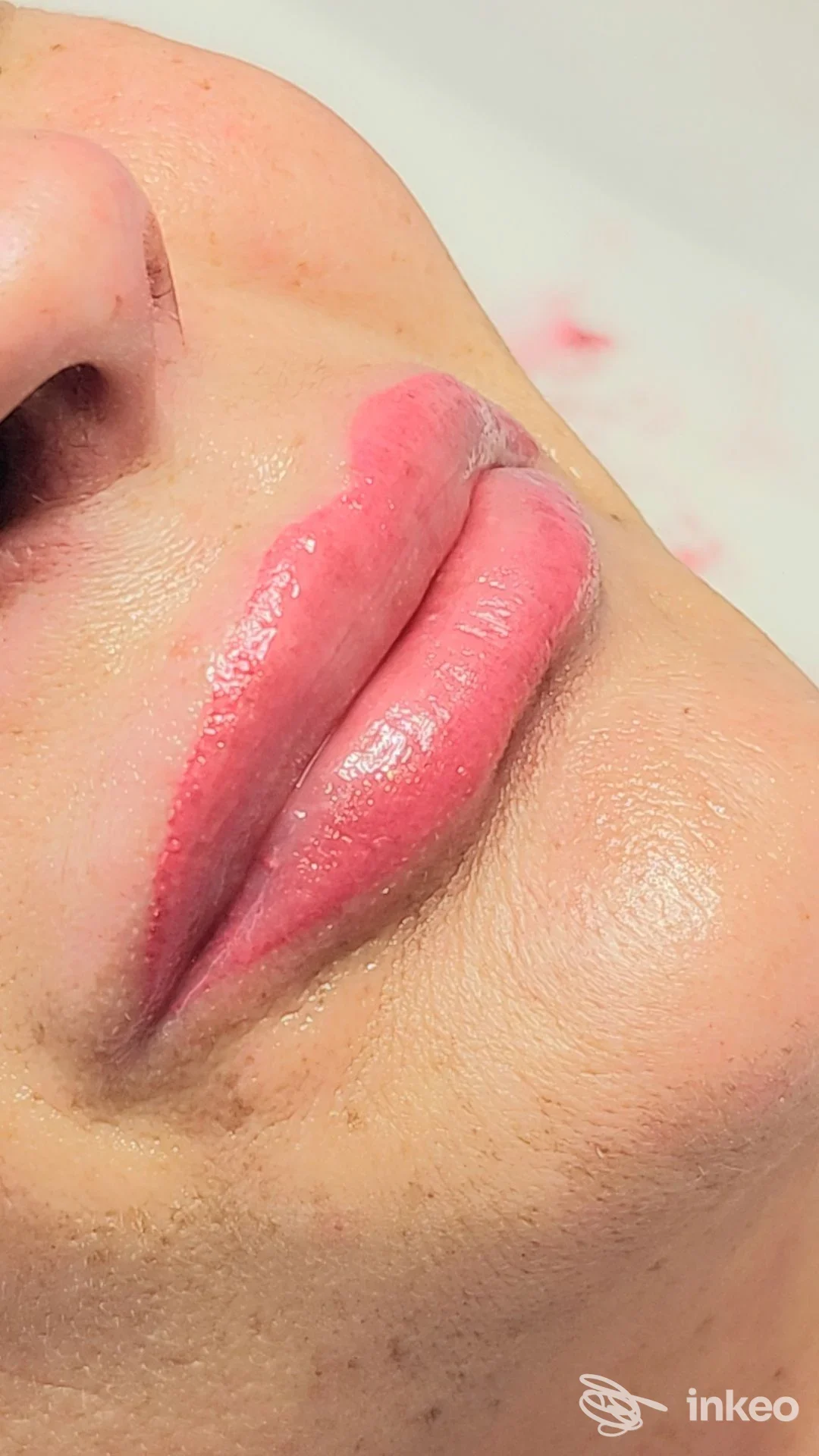 Primo piano di labbra con dermopigmentazione effettuata dallo studio SilviaDep Permanent Make-up Artist ad Albano Laziale.