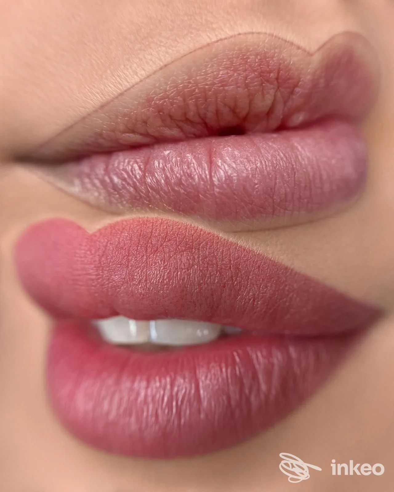 Primo piano di labbra con dermopigmentazione effetto lip blush eseguita da Valentina Bardeggia Estetich Lab, Roma.