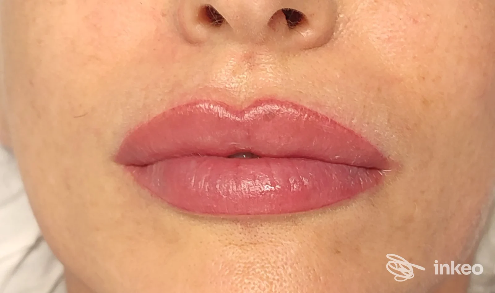 Primo piano di labbra dopo trucco semipermanente (lip blush) eseguito da Deah | Trucco Semipermanente Bassano, San Zenone degli Ezzelini.