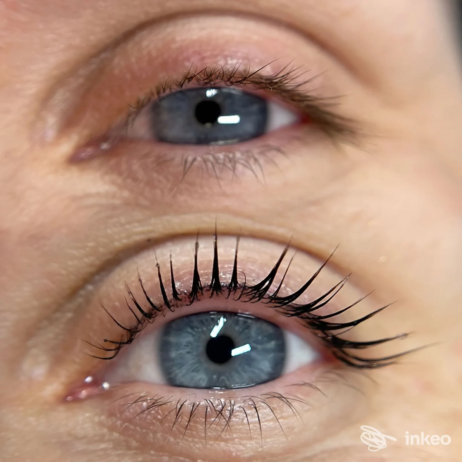 Primo piano di occhi con dermopigmentazione eyeliner realizzata da Giulia Donato - PMU Trucco Permanente, Genova.