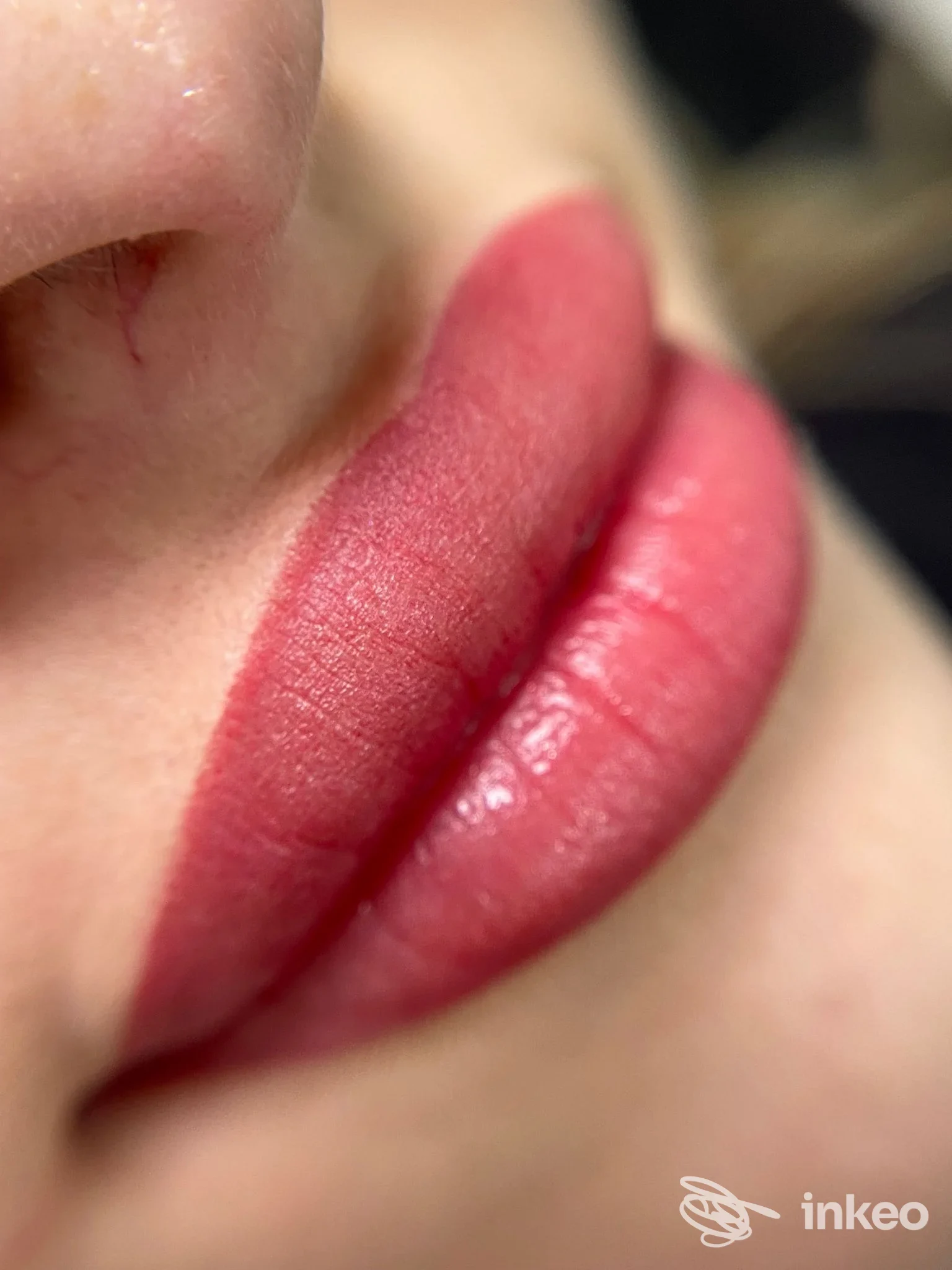 Primo piano di labbra con dermopigmentazione rossa, DALILA CAPIZZI LUXURY PMU STUDIO, Cefalù