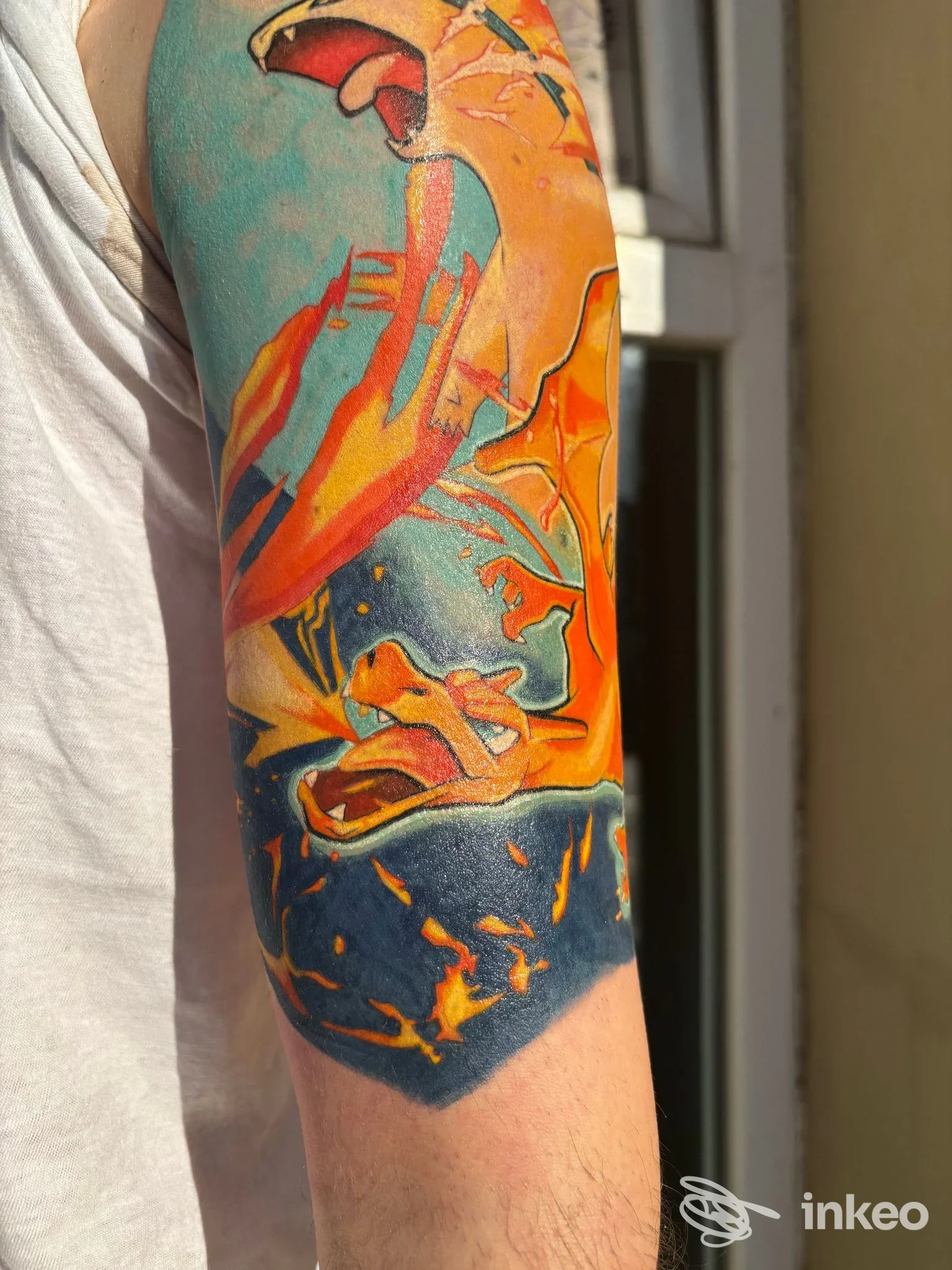 Tatuaggio a colori su avambraccio realizzato da Bubbles Colours Tattoo & piercing, Montelupo Fiorentino.