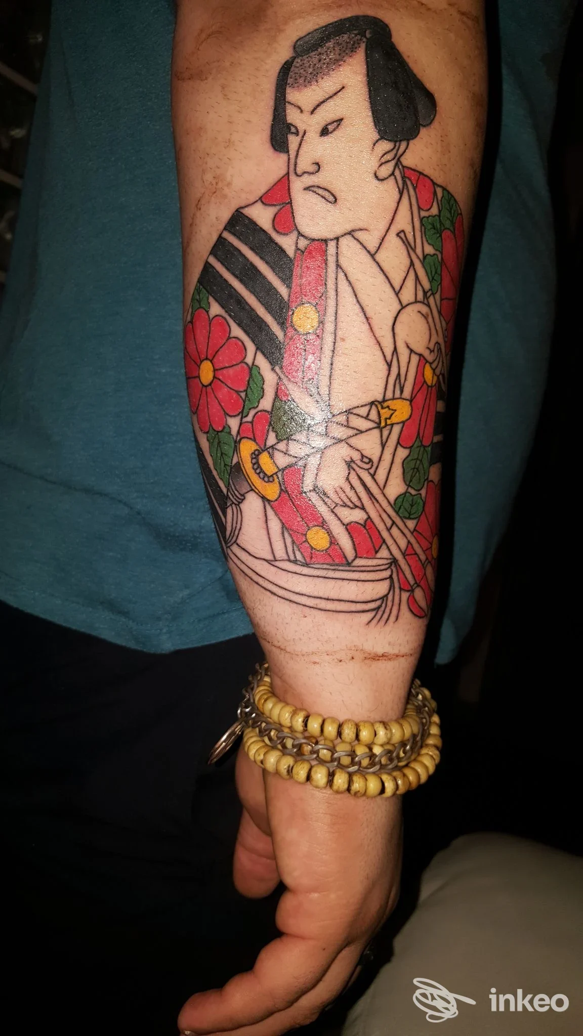 Tatuaggio tradizionale giapponese su avambraccio, Blackbell Tattoo Studio, Teolo