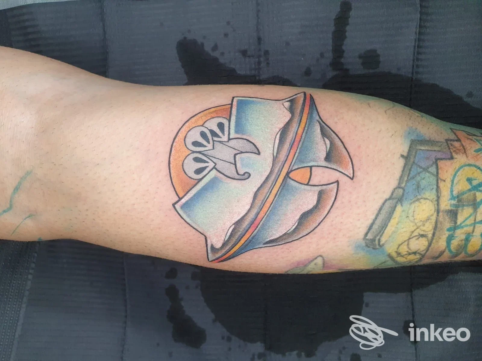Tatuaggio a colori su avambraccio, fotografia inviata da CRIPTA Studio Tattoo a Brindisi.