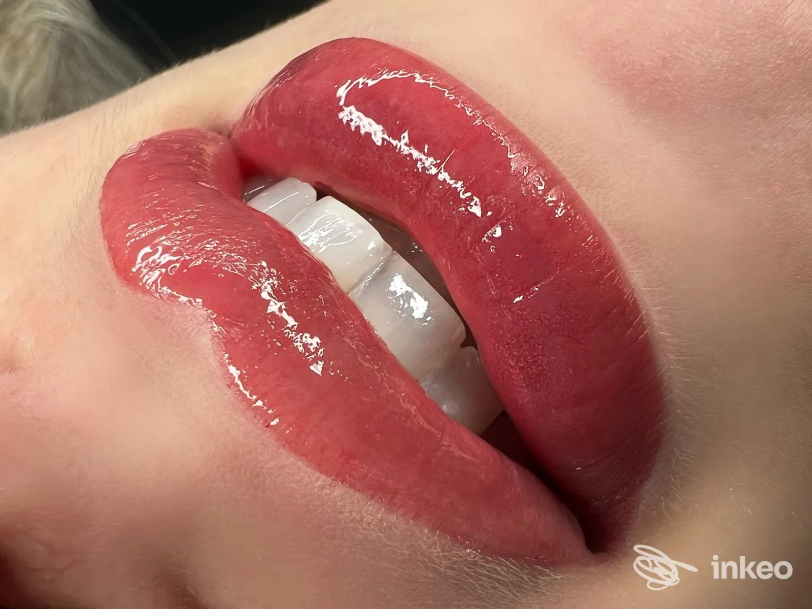 Primo piano di labbra con trucco permanente realizzato dallo studio Sofilda Cipi Trucco Permanente a Treviso.