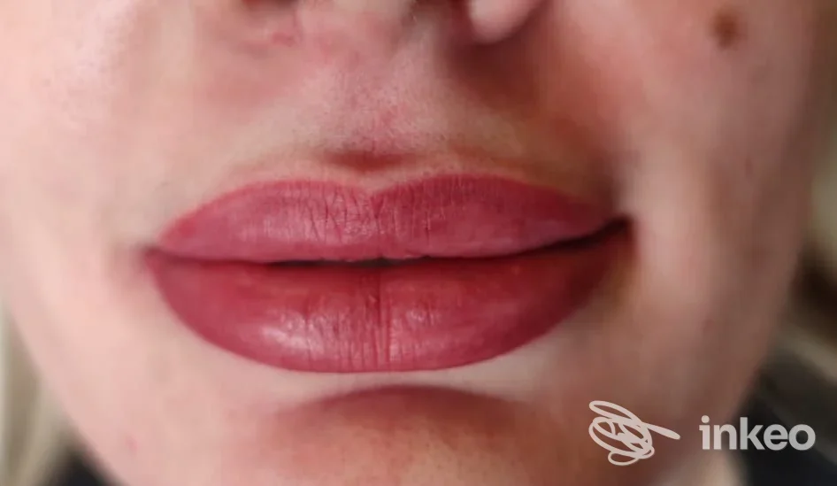 Primo piano di dermopigmentazione labbra eseguita da Madame di Ilary e Natasha a Chiuduno.
