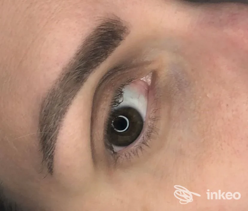 Primo piano di sopracciglio con trucco permanente, foto per Ensamina Kllogjri - Trucco Permanente Faenza a Faenza.