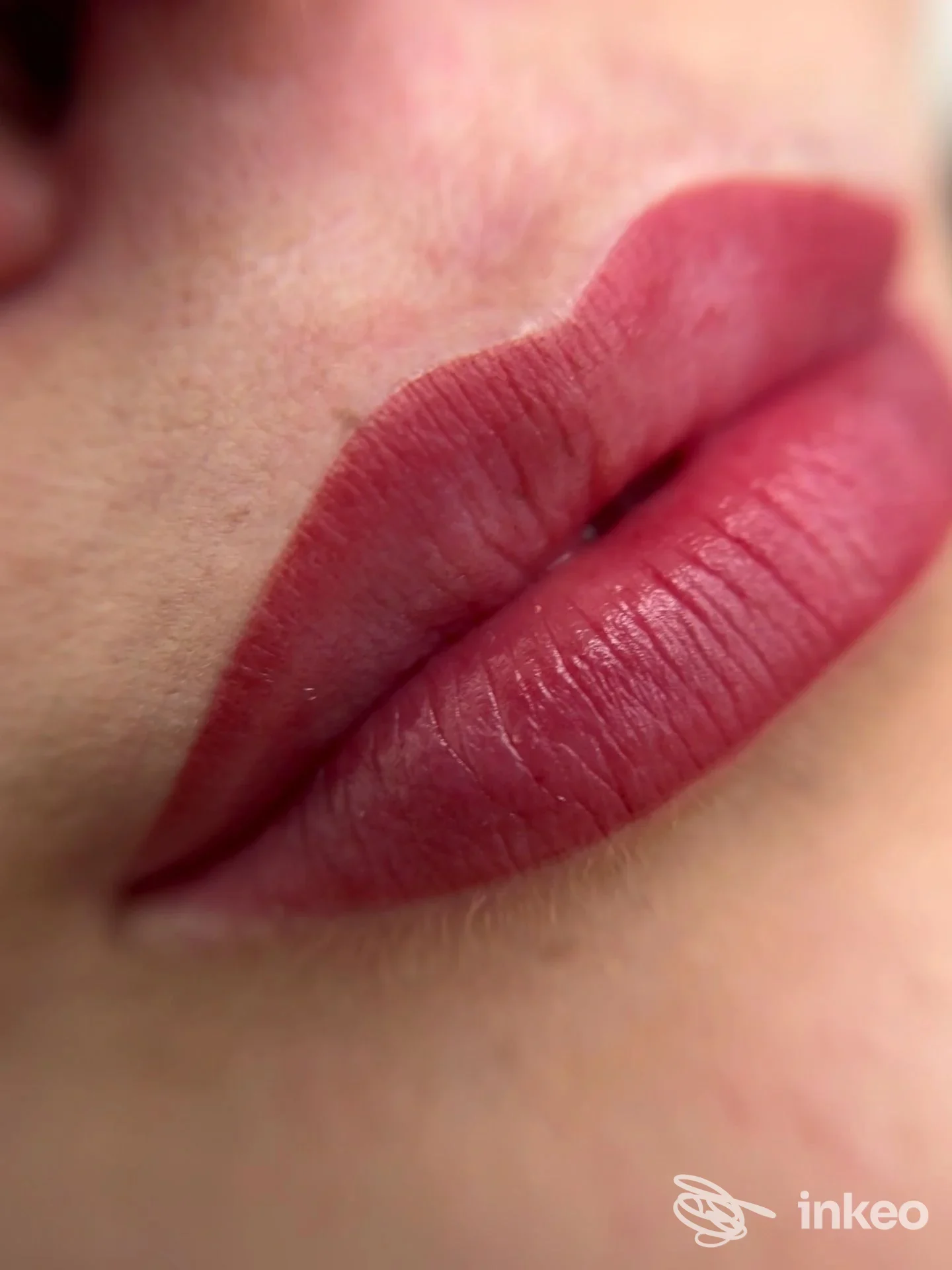 Primo piano di labbra con dermopigmentazione eseguita da Federica Savorani - Trucco Permanente & Beauty Studio, Lugo.
