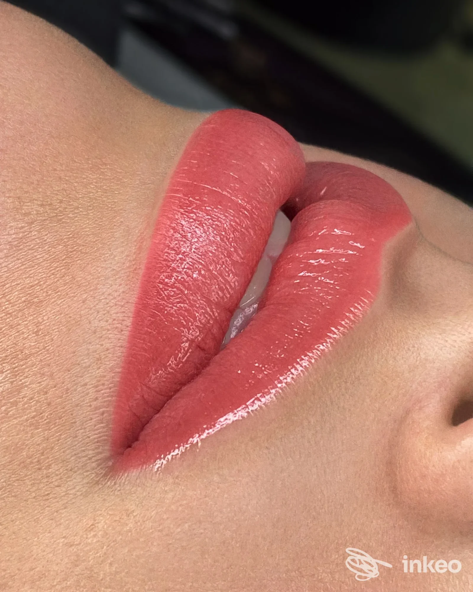 Primo piano di labbra con trucco permanente realizzato da Lovely Savina Estetista e Truccopermanente, Pordenone.