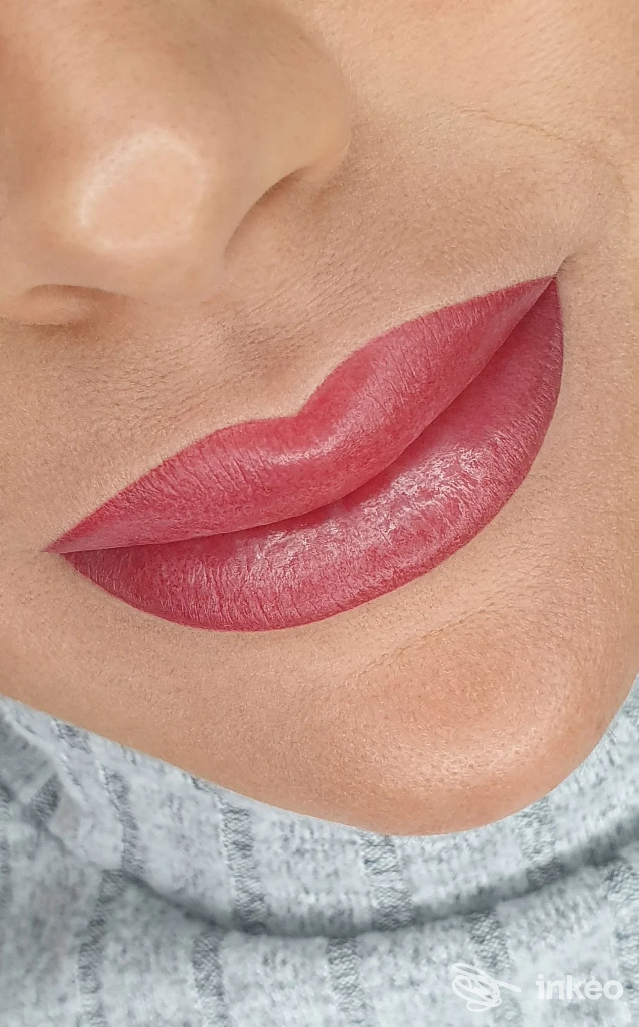Primo piano di dermopigmentazione labbra eseguita da Vanessa Maffucci Accademia di Trucco Permanente, San Giovanni in Marignano.