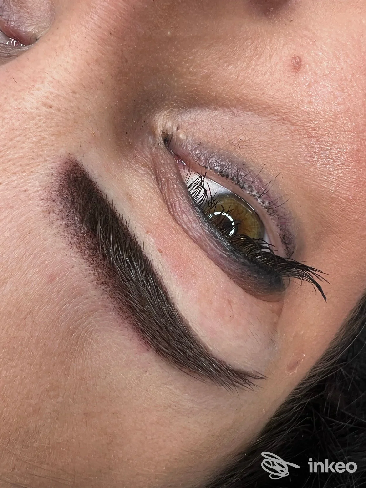 Primo piano di sopracciglio dermopigmentato ed eyeliner, foto fornita da Annarita Romano Chèrie, Grottaglie.