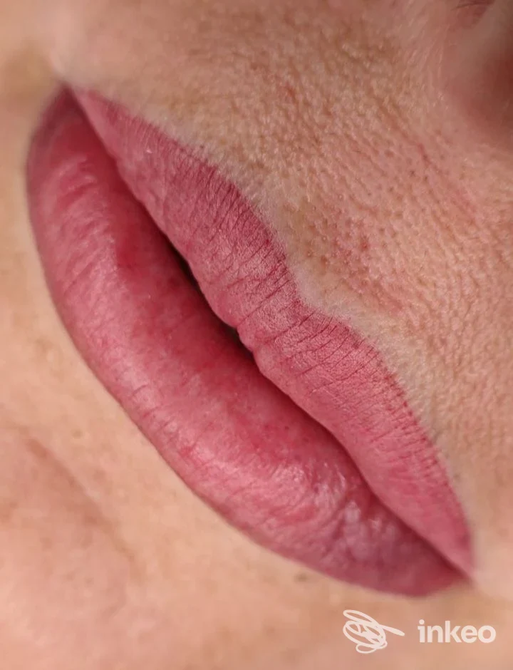 Primo piano lip blush eseguito da Trucco Permanente Padova di Natalia Plugari a Rubano, definizione del contorno e pigmentazione uniforme.