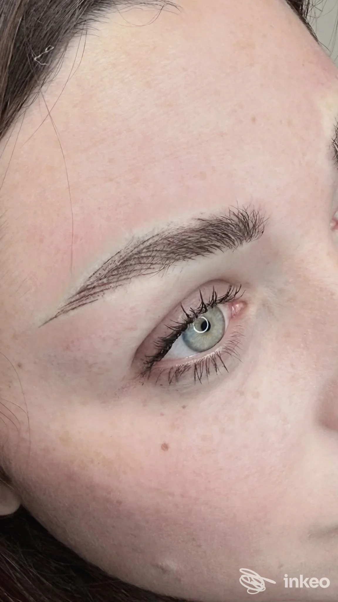 Primo piano di sopracciglio con dermopigmentazione, scatto di Anna Cappellari Trucco Permanente a Vicenza.