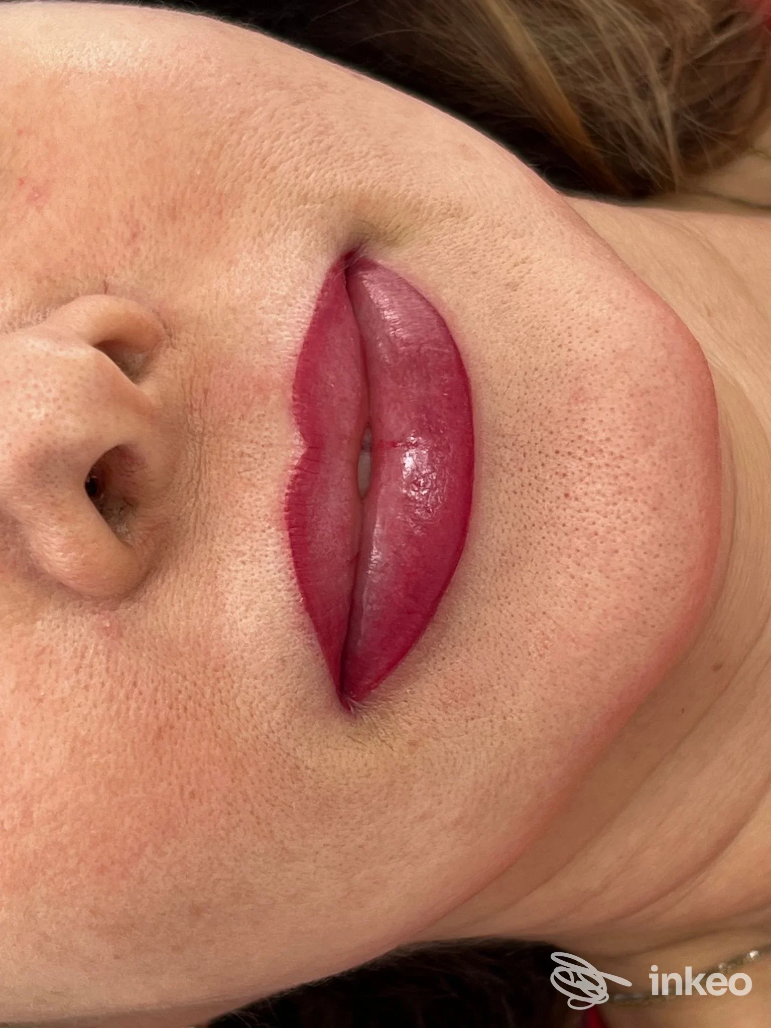 Primo piano di dermopigmentazione labbra eseguita da Mirka Personal Beauty a Legnago.