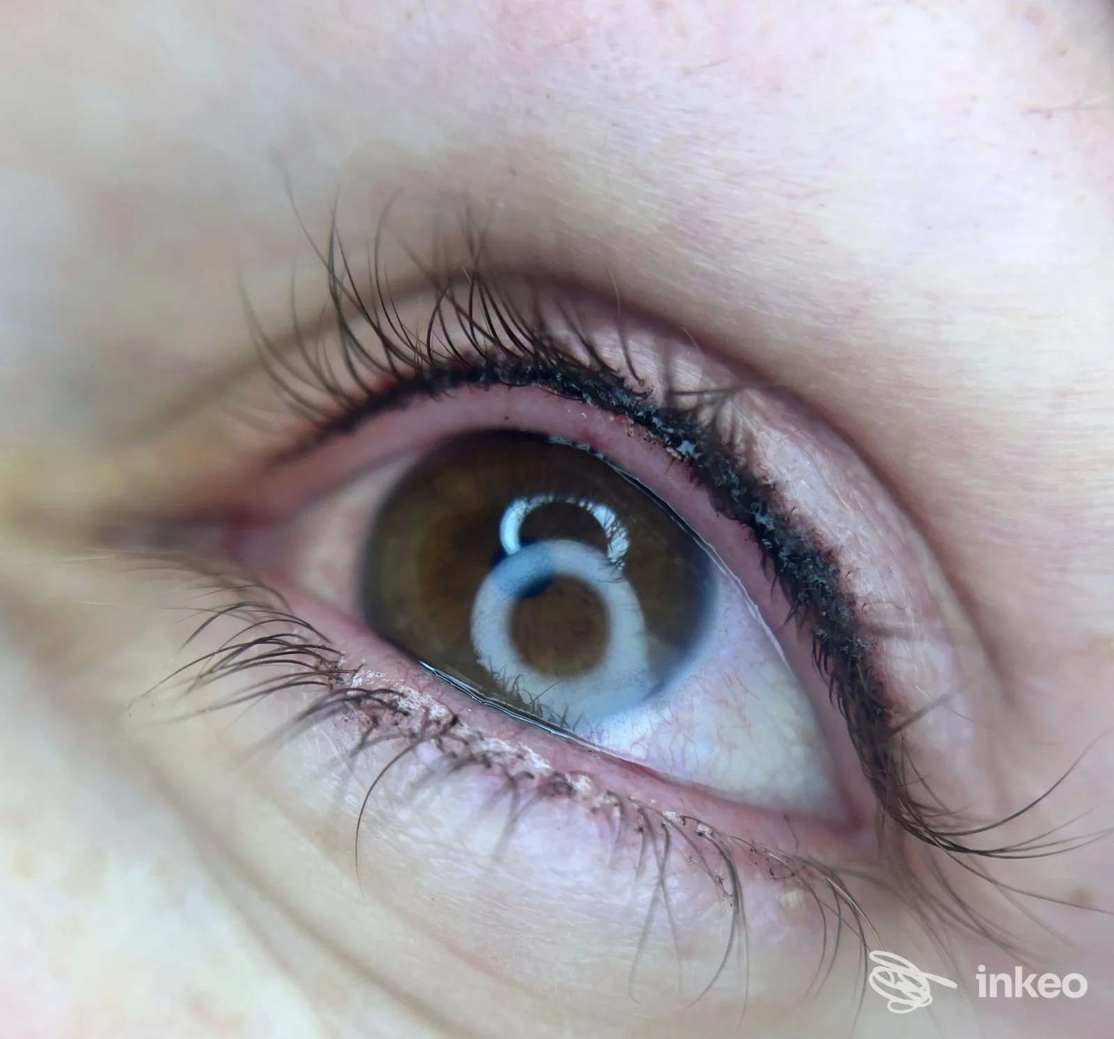 Primo piano di eyeliner permanente realizzato da Die Beauty Schmiede - Permanent make up Südtirol a Cornaiano.